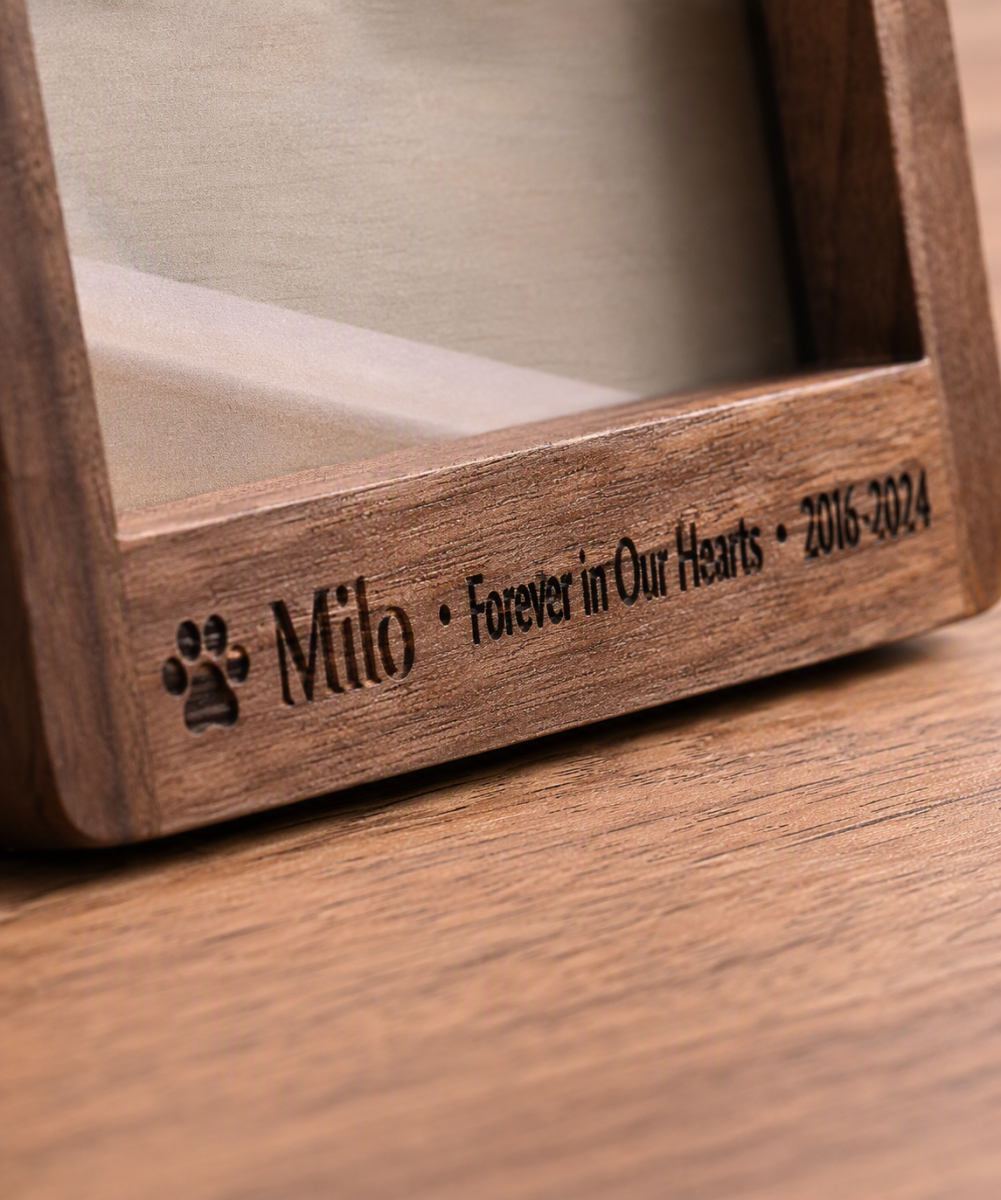 Personalized Pet Memorial Frame Engraved Name Date Gift for Dog Mom Cat Lover Friend Her Sympathy Rainbow Bridge Keepsake with Printed Photo