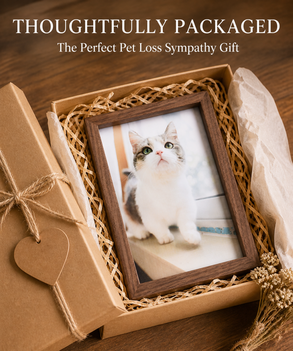 Personalized Pet Memorial Frame Engraved Name Date Gift for Dog Mom Cat Lover Friend Her Sympathy Rainbow Bridge Keepsake with Printed Photo