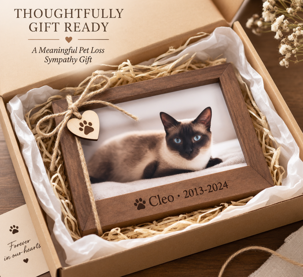Custom Pet Memorial Frame Engraved Name Date Photo, Tribute Gift for Cat Mom Dog Dad Wife Husband, Remembrance Memories Condolence Keepsake