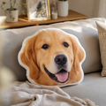 Personalized Pet Shaped Pillow - Custom Double-Sided Photo Plush Dog & Cat Face Pillow