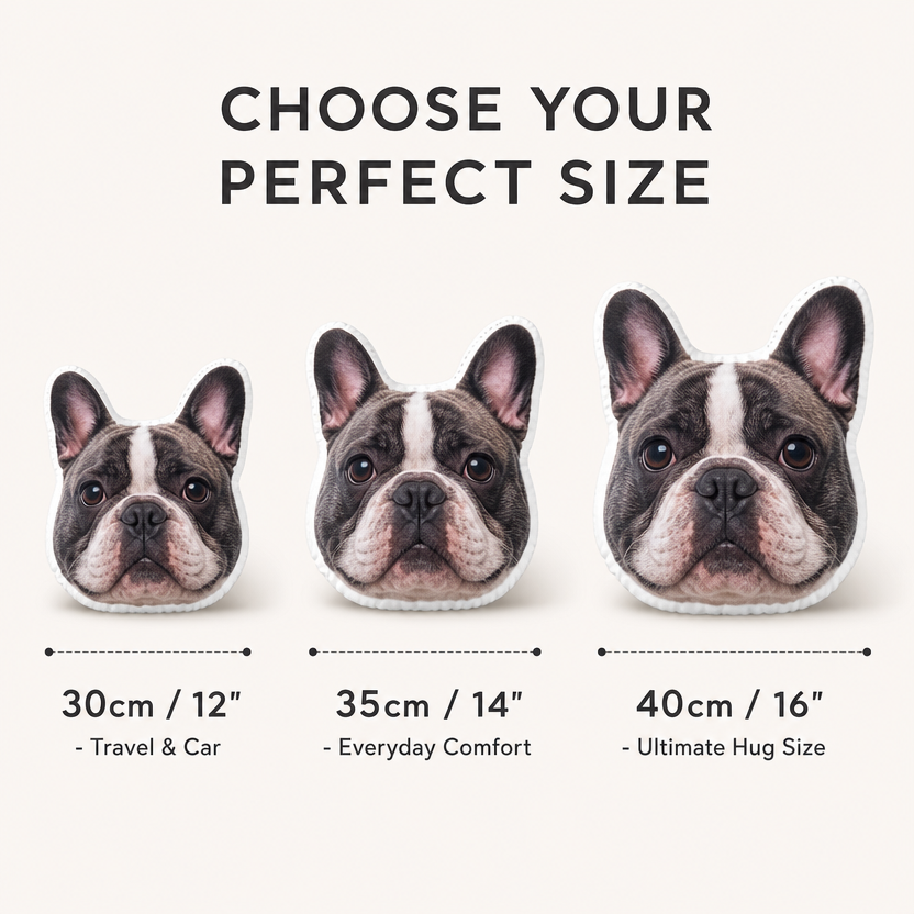 Personalized Pet Shaped Pillow - Custom Double-Sided Photo Plush Dog & Cat Face Pillow