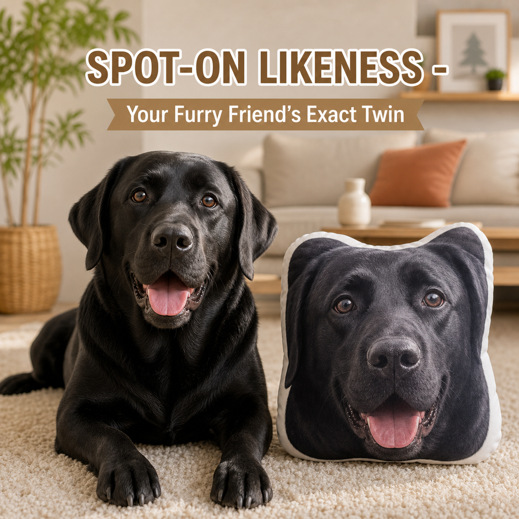 Custom Labrador Retriever Shaped Pillow - Double-Sided Photo Plush Dog Face Cushion | Gift for Lab Mom & Dad