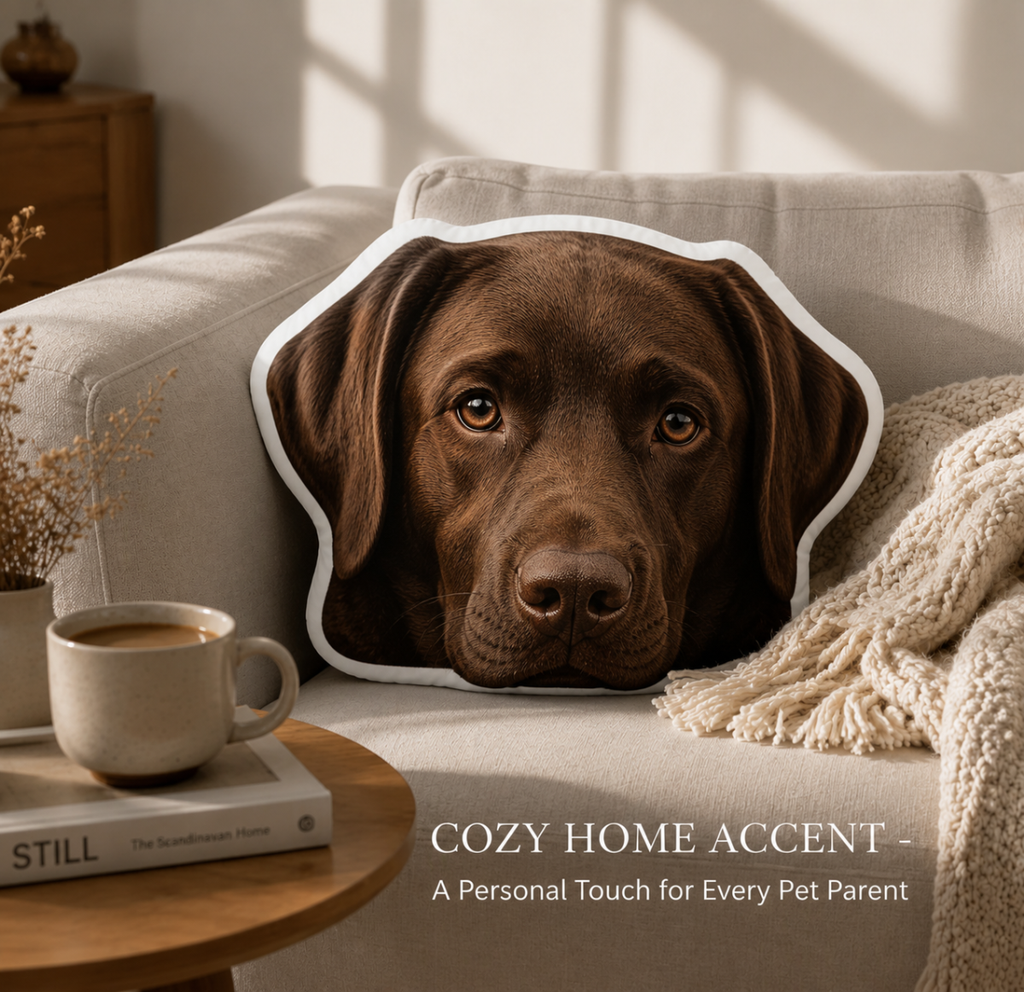 Custom Labrador Retriever Shaped Pillow - Double-Sided Photo Plush Dog Face Cushion | Gift for Lab Mom & Dad