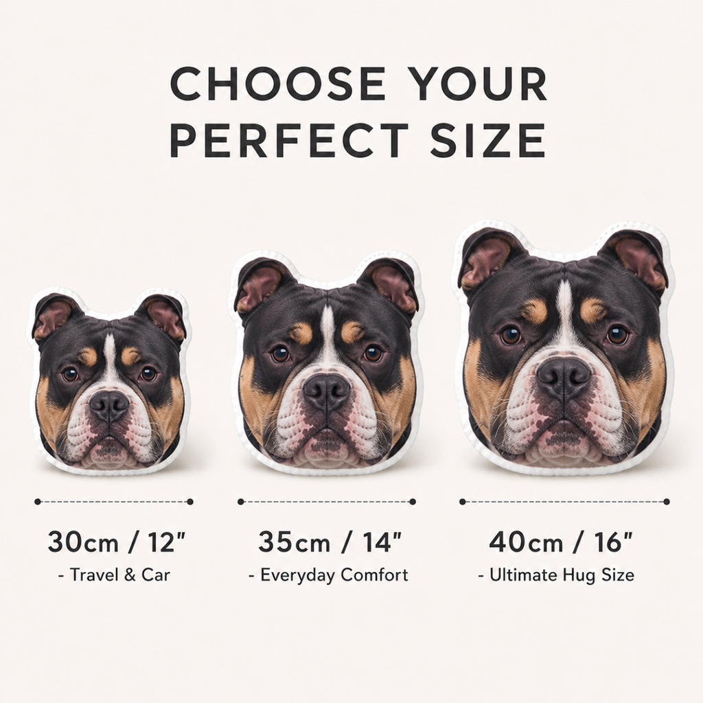 Custom American Bully Face Pillow - Personalized Double-Sided Dog Photo Shaped Plush Cushion for Bully Lovers