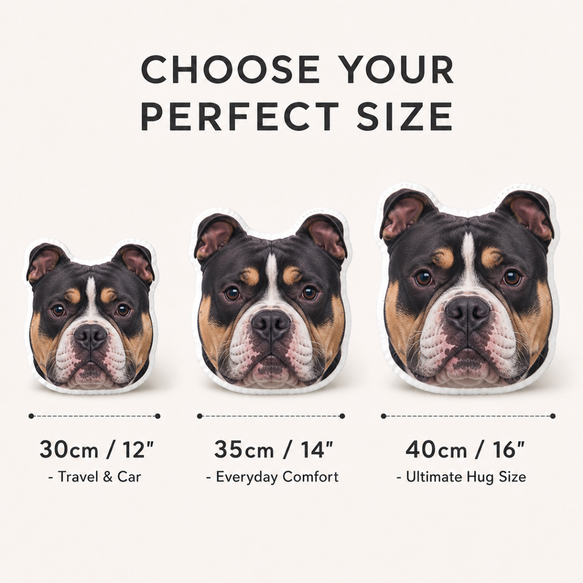 Custom American Bully Face Pillow - Personalized Double-Sided Dog Photo Shaped Plush Cushion for Bully Lovers