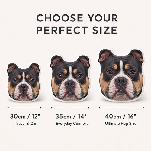 Custom American Bully Face Pillow - Personalized Double-Sided Dog Photo Shaped Plush Cushion for Bully Lovers