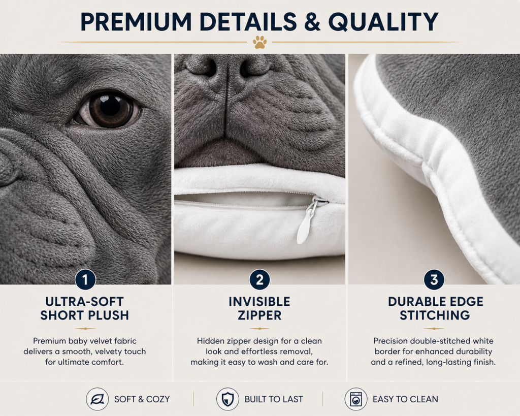 Custom American Bully Face Pillow - Personalized Double-Sided Dog Photo Shaped Plush Cushion for Bully Lovers