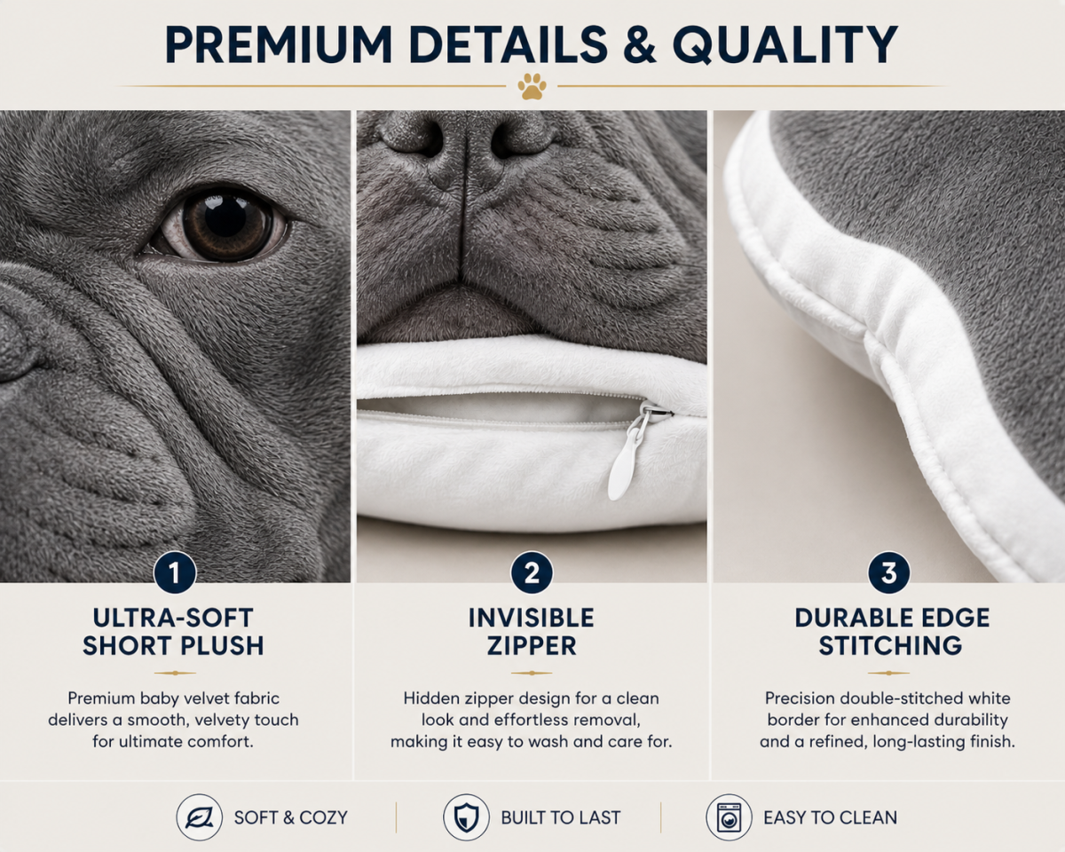 Custom American Bully Face Pillow - Personalized Double-Sided Dog Photo Shaped Plush Cushion for Bully Lovers