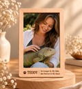 Custom Wooden Exotic Pet Photo Frame - Personalized Engraved Beech Wood Picture Frame with Free HD Photo Print for Reptile & Pet Lovers