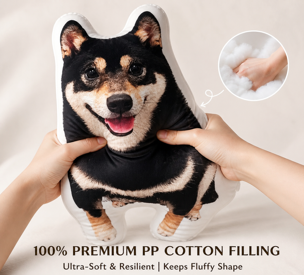 Custom Full-Body Pet Photo Pillow - Personalized Double-Sided Shaped Dog & Cat Plush Cushion for Pet Lovers