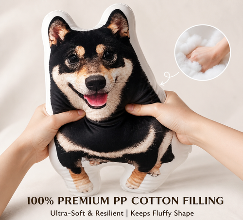 Custom Full-Body Pet Photo Pillow - Personalized Double-Sided Shaped Dog & Cat Plush Cushion for Pet Lovers