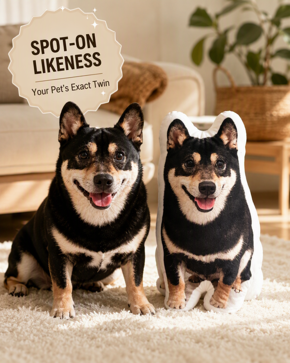 Custom Full-Body Pet Photo Pillow - Personalized Double-Sided Shaped Dog & Cat Plush Cushion for Pet Lovers
