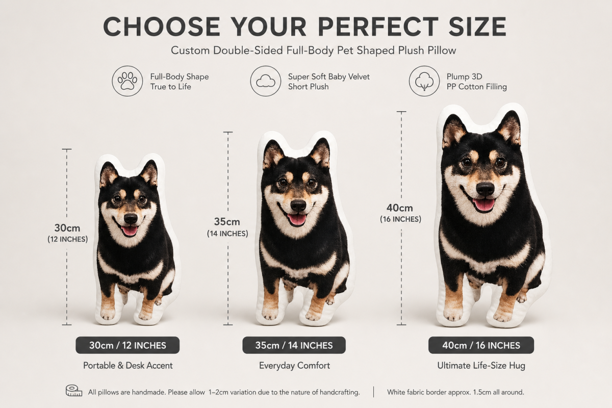Custom Full-Body Pet Photo Pillow - Personalized Double-Sided Shaped Dog & Cat Plush Cushion for Pet Lovers