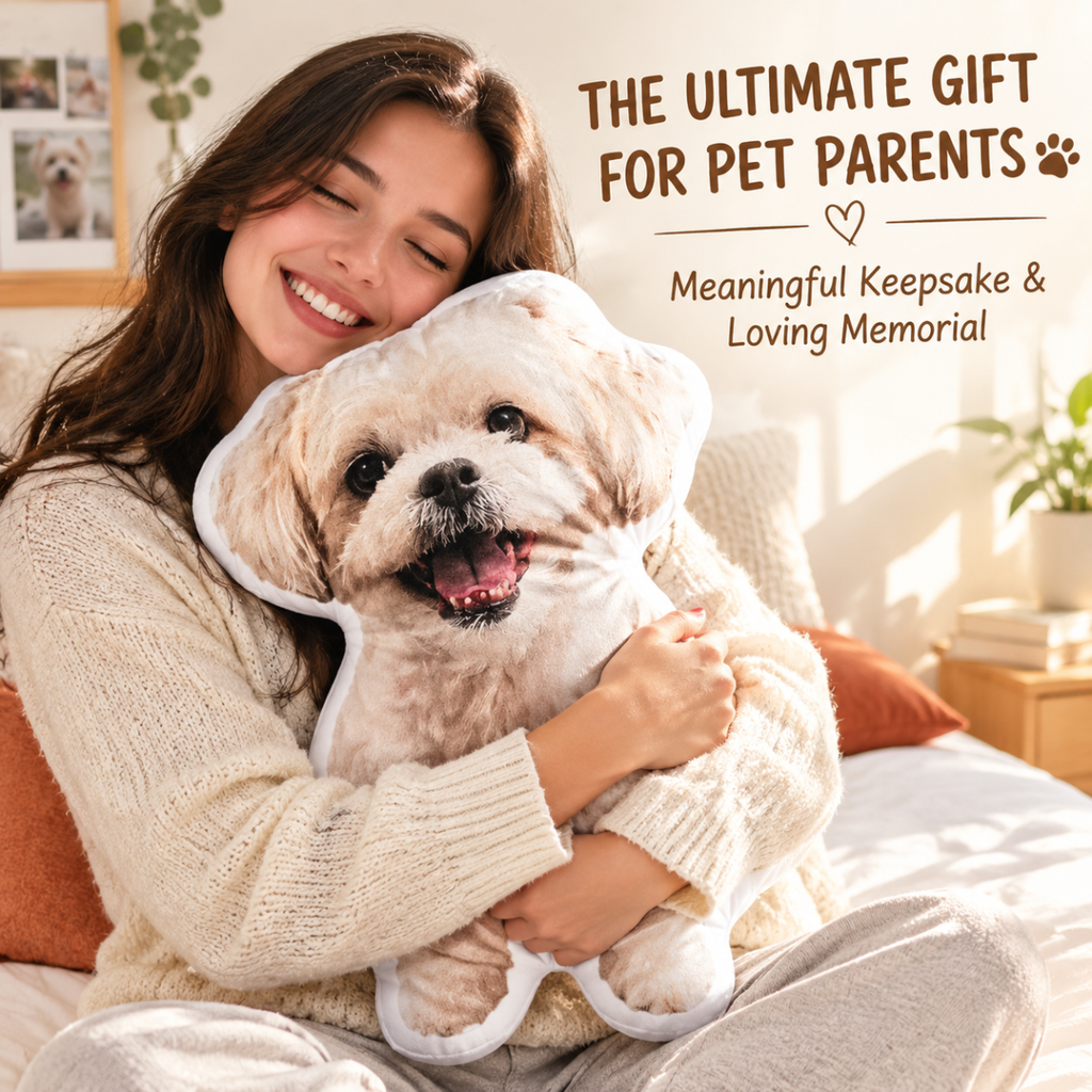 Custom Full-Body Pet Photo Pillow - Personalized Double-Sided Shaped Dog & Cat Plush Cushion for Pet Lovers