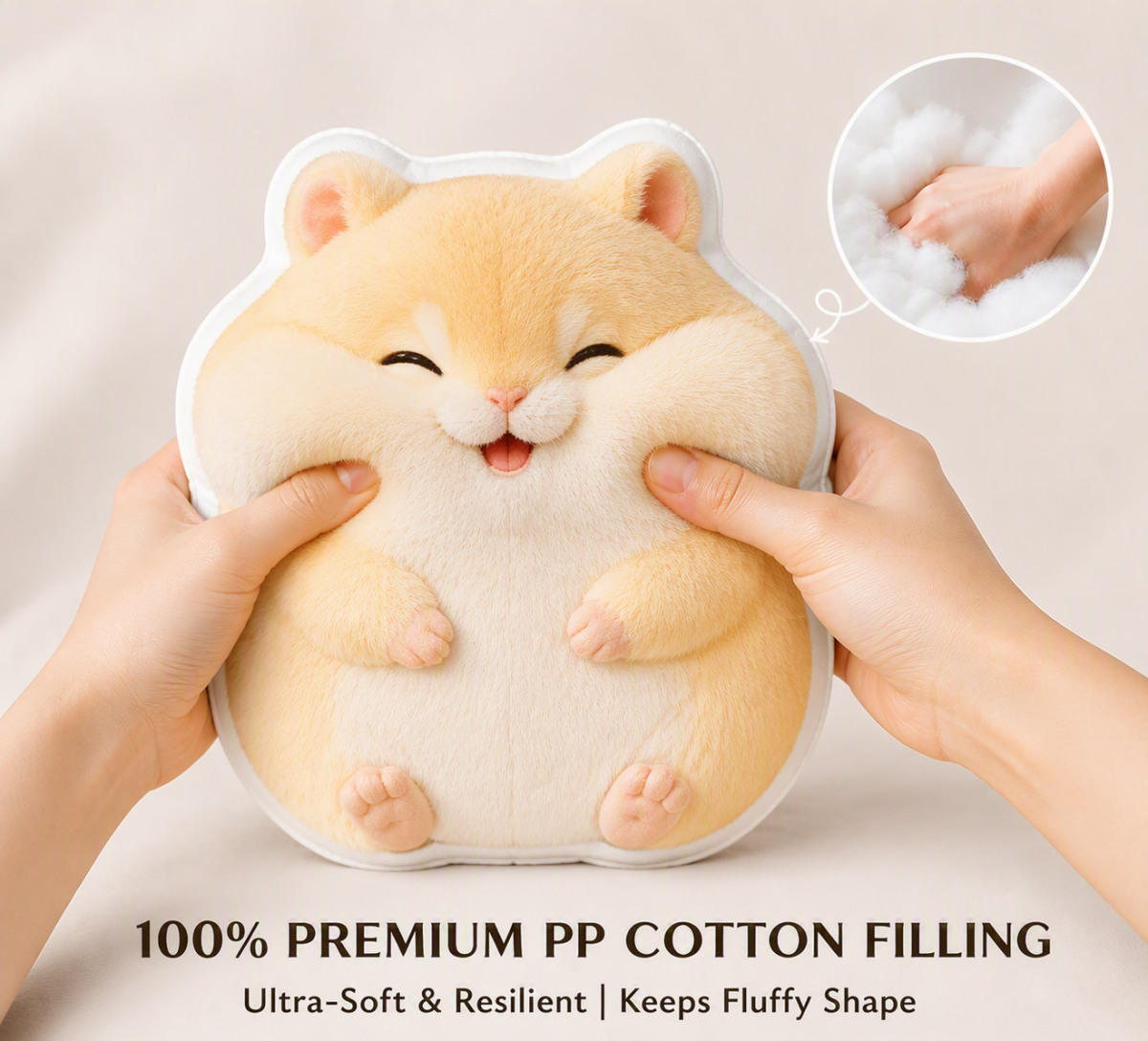 Custom Hamster Photo Pillow - Personalized Double-Sided Shaped Pet Plush Cushion for Hamster Lovers & Small Pet Parents