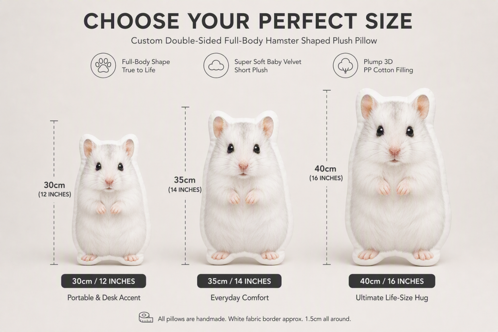 Custom Hamster Photo Pillow - Personalized Double-Sided Shaped Pet Plush Cushion for Hamster Lovers & Small Pet Parents