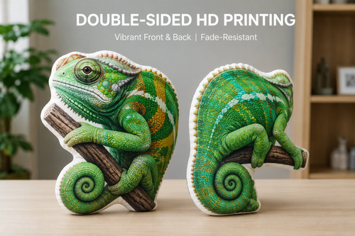 Custom Exotic Pet Photo Pillow - Personalized Double-Sided Shaped Plush Cushion for Reptile, Lizard, Gecko & Snake Lovers