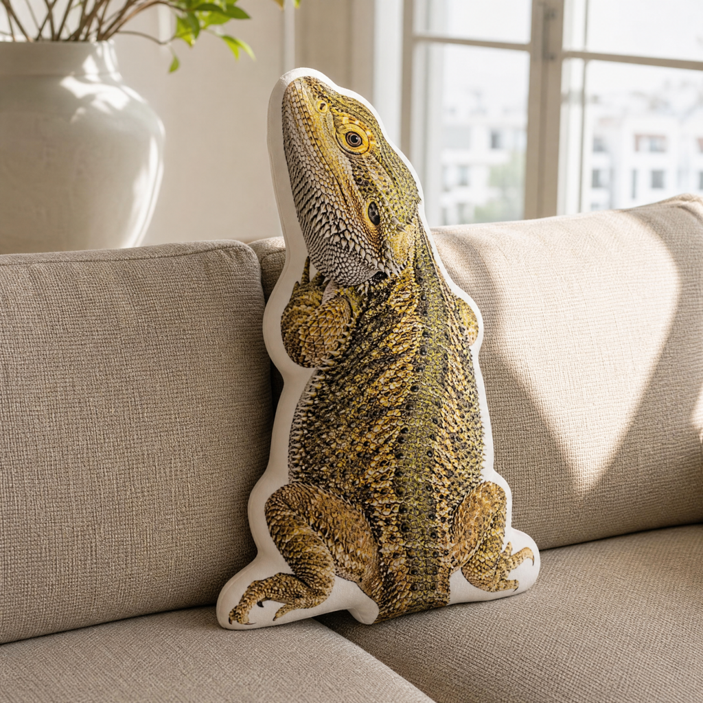 Custom Exotic Pet Photo Pillow - Personalized Double-Sided Shaped Plush Cushion for Reptile, Lizard, Gecko & Snake Lovers